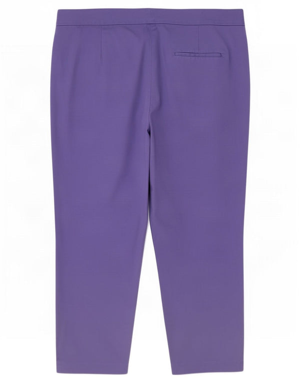 Marks & Spencer Womens Straight Capri Trousers UK 16 Large W36 L22 Purple