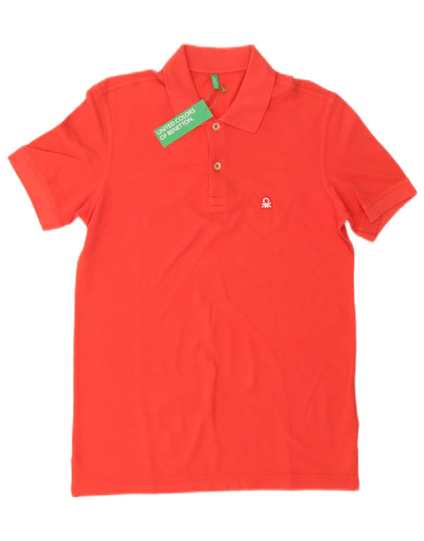 Benetton Mens Polo Shirt Small Red Cotton