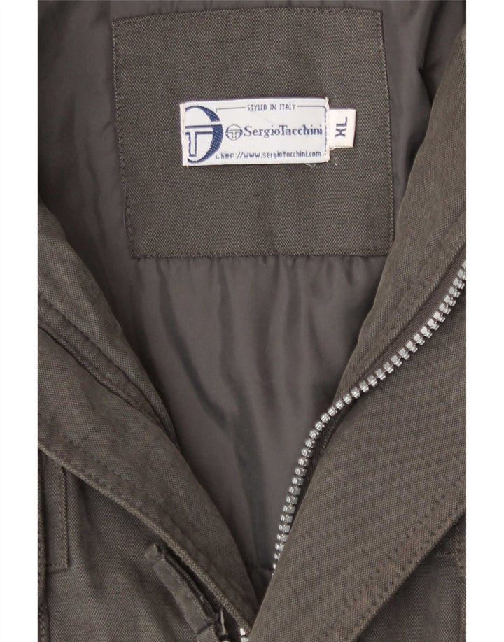 Sergio Tacchini Mens Hooded Padded Jacket UK 42 XL Grey