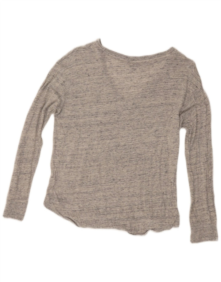 Massimo Dutti Womens Top Long Sleeve UK 12 Medium Grey Flecked