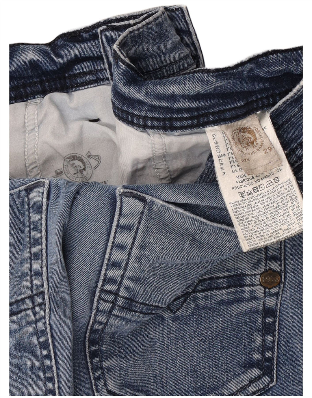 Diesel Mens Slim Jeans W29 L31 Blue Cotton