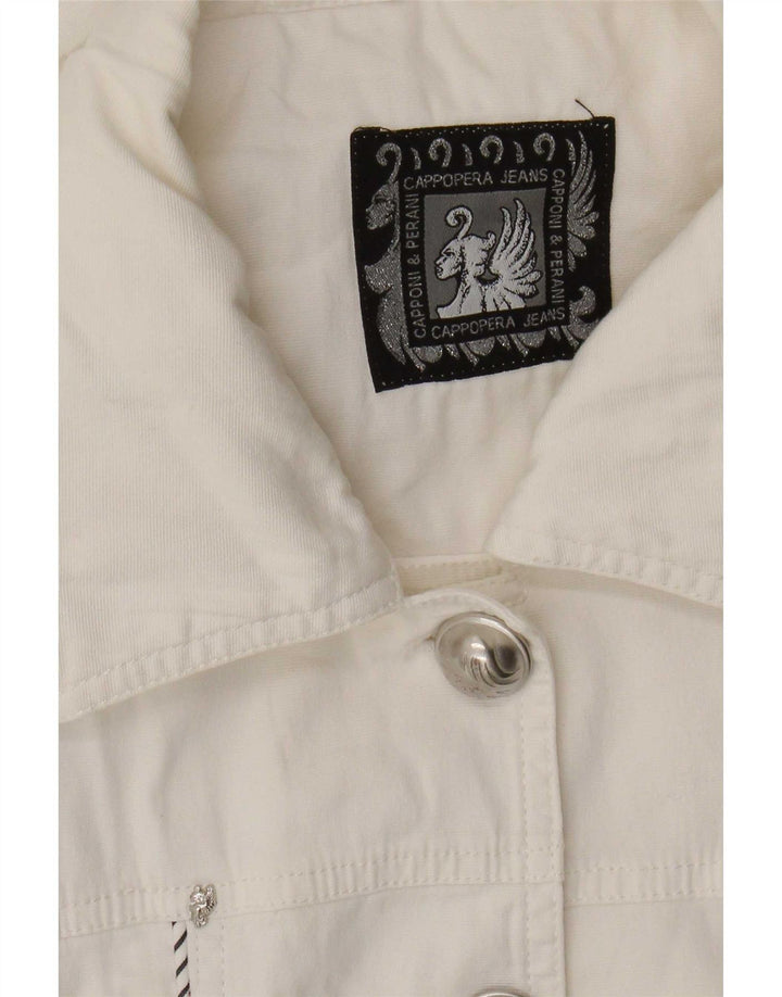 Cappopera Womens Denim Jacket UK 12 Medium White