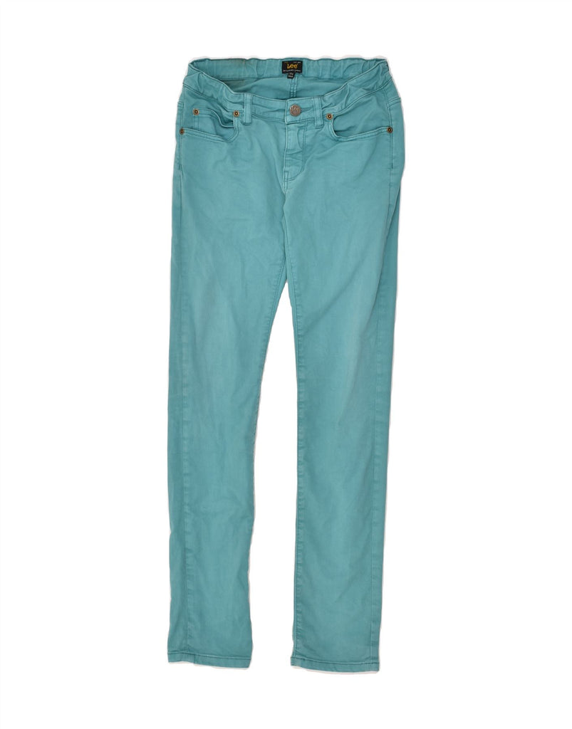 LEE Girls Slim Casual Trousers 11-12 Years W24 L27  Turquoise Cotton | Vintage Lee | Thrift | Second-Hand Lee | Used Clothing | Messina Hembry 