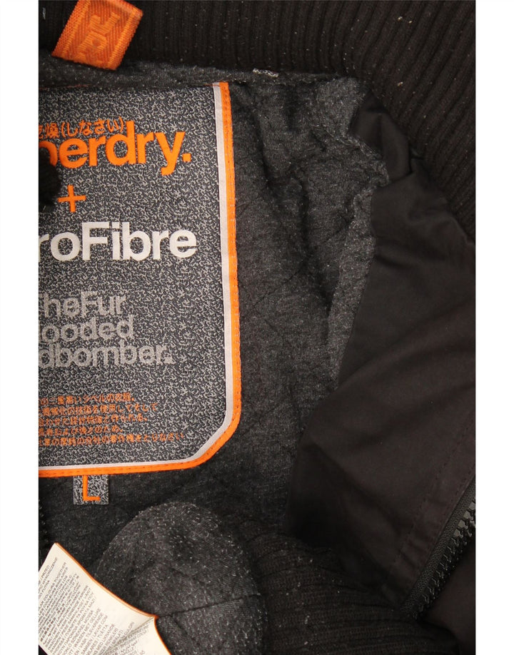 Superdry Mens The Windbomber Hooded Bomber Jacket UK 40 Large Brown