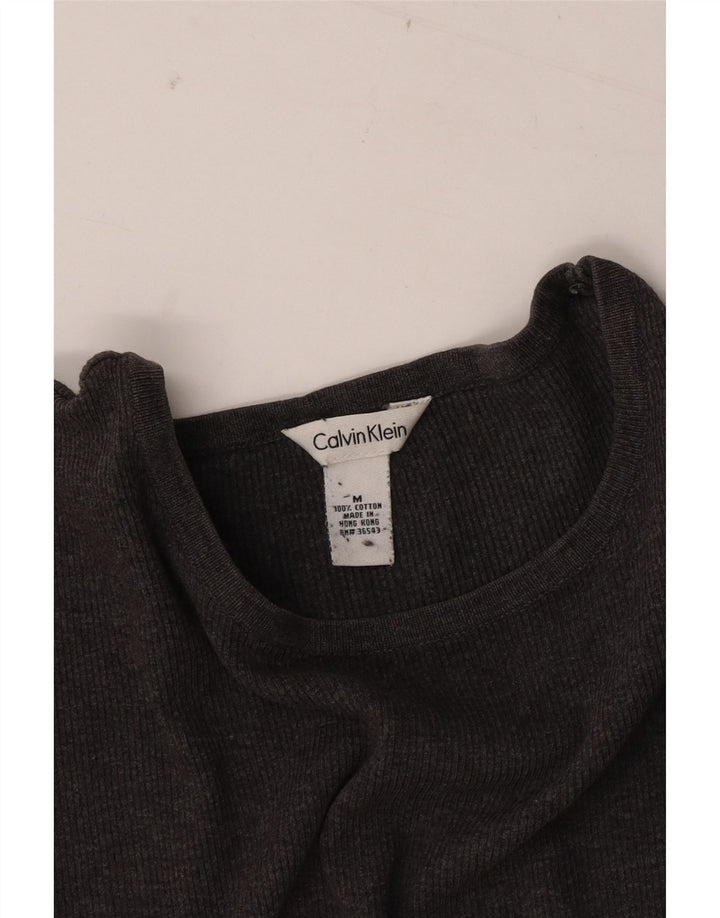 CALVIN KLEIN Womens Oversized T-Shirt Top UK 14 Medium Grey Cotton
