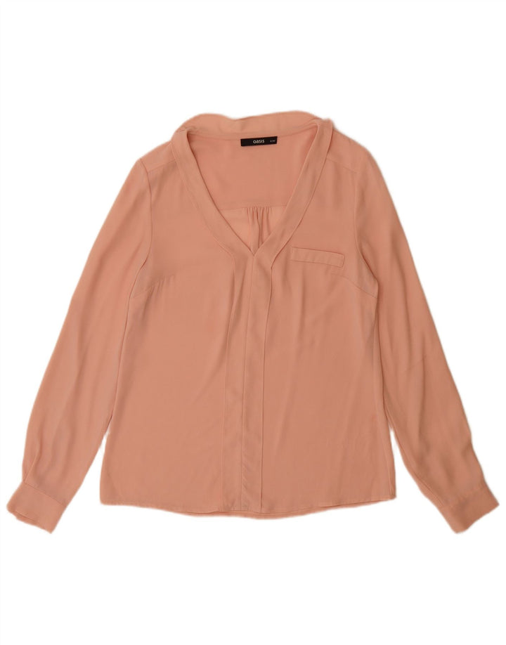 Oasis Womens Long Sleeve Blouse Top UK 8 Smal Pink