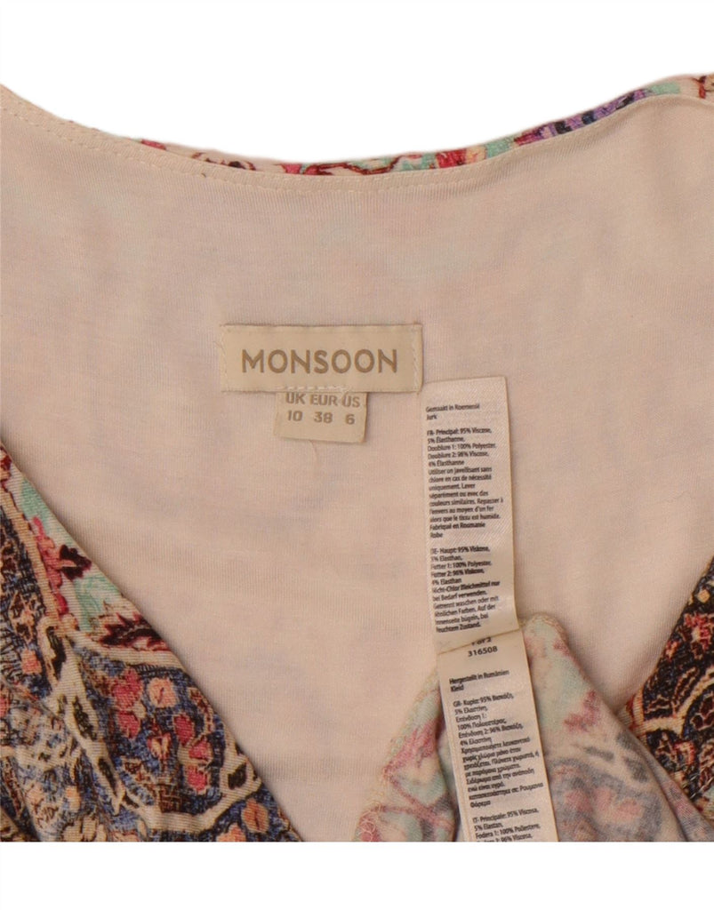 MONSOON Womens Sleeveless Maxi Dress UK 10 Small Multicoloured Floral Vintage Monsoon and Second-Hand Monsoon from Messina Hembry 