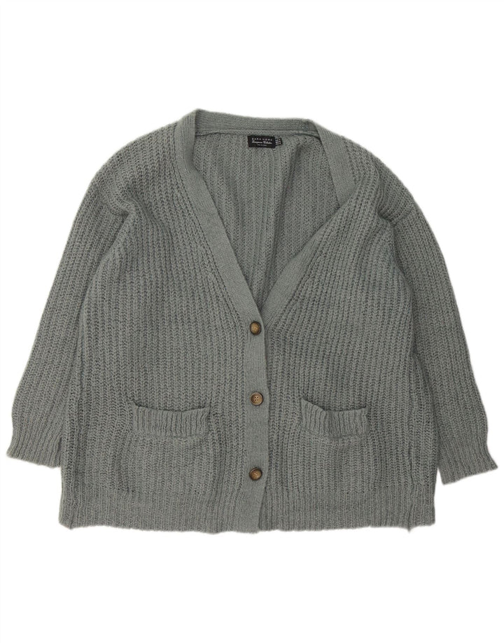 Zara Womens Oversized Cardigan Sweater UK 14 Medium Grey