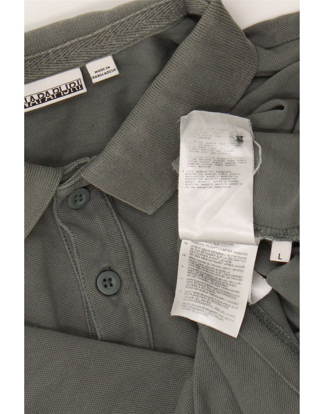 Napapijri Mens Polo Shirt Large Grey Cotton