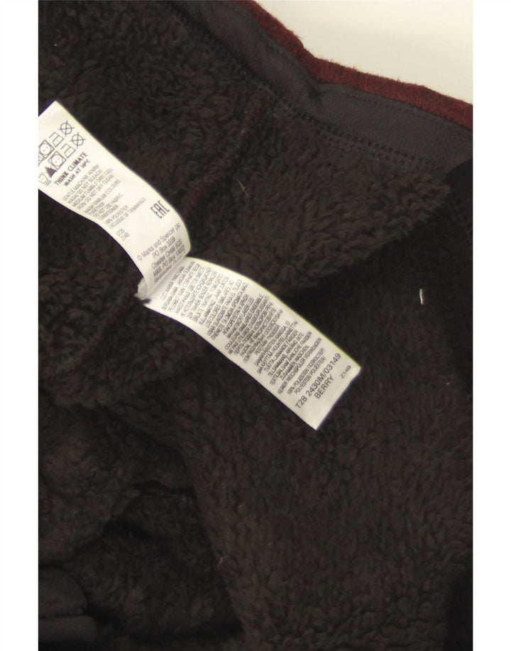 Marks & Spencer Mens Sherpa Tracksuit Top Jacket Medium Burgundy Polyester