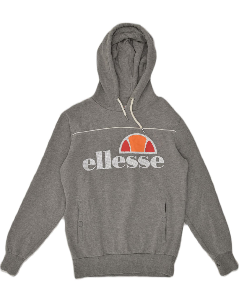 ELLESSE Mens Graphic Hoodie Jumper Medium Grey Cotton | Vintage Ellesse | Thrift | Second-Hand Ellesse | Used Clothing | Messina Hembry 