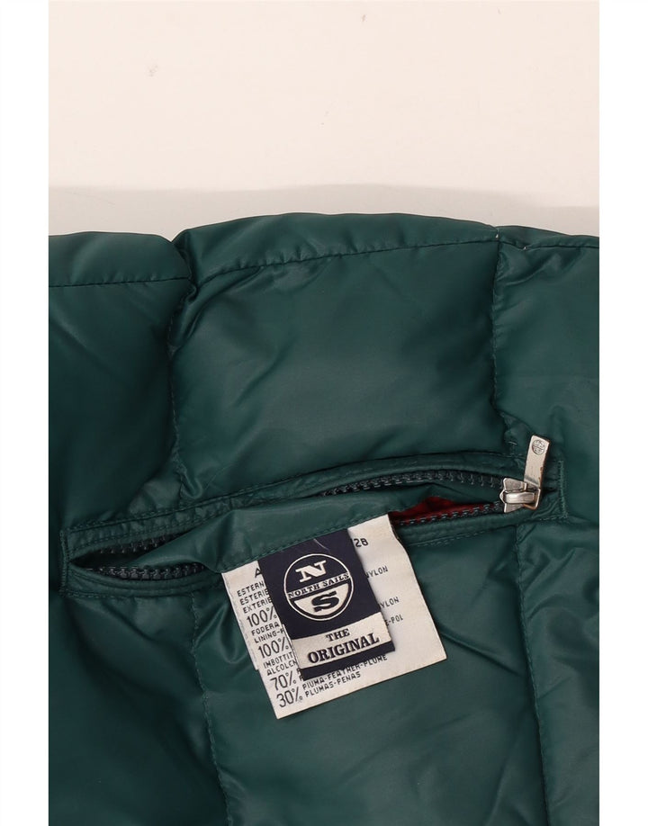 North Sails Mens Reversible Padded Gilet UK 38 Medium Green Polyamide