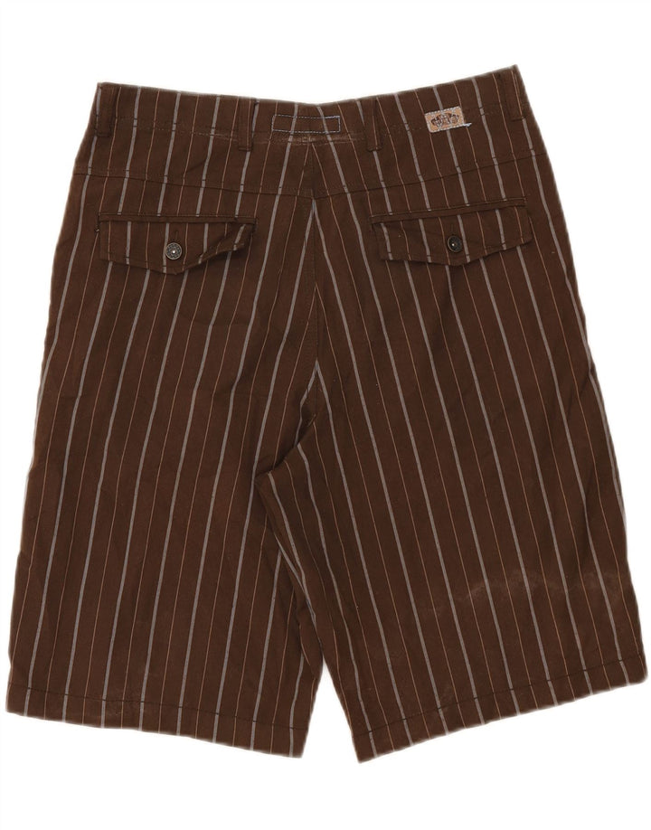 Vans Mens Chino Shorts W28 Small  Brown Striped Polyester