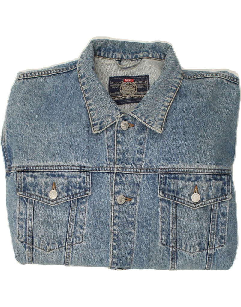 JINGLERS Mens Denim Jacket XL Blue Cotton | Vintage Jinglers | Thrift | Second-Hand Jinglers | Used Clothing | Messina Hembry 