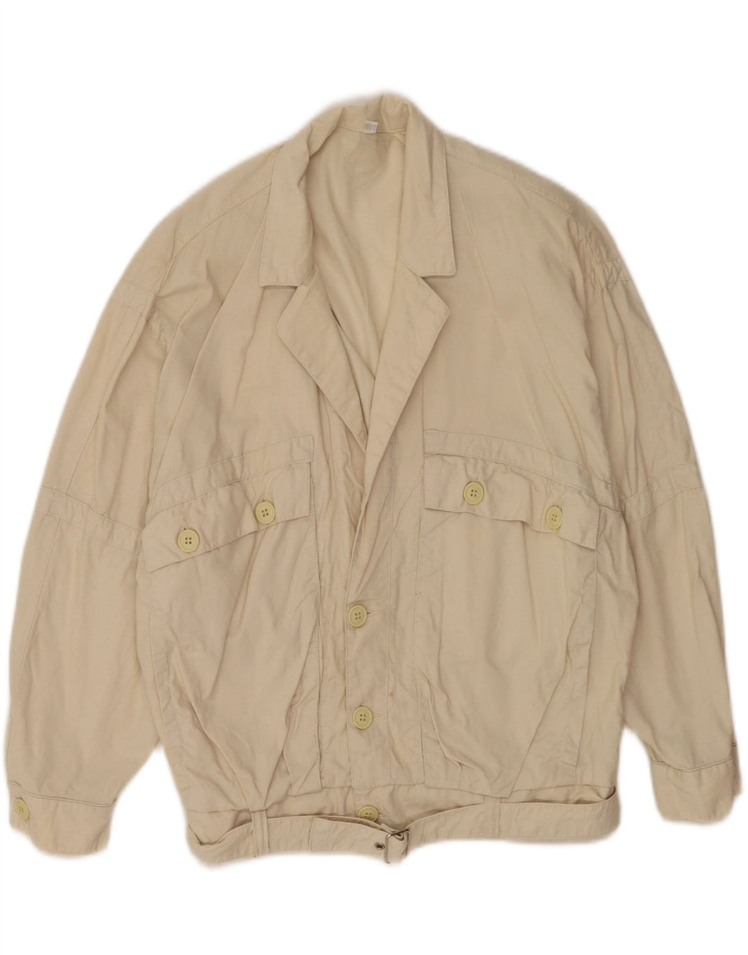 Swinger Mens Batwing Bomber Jacket UK 44 2XL Beige Cotton