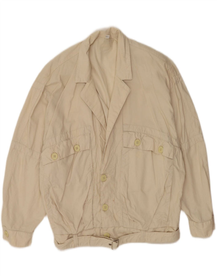 Swinger Mens Batwing Bomber Jacket UK 44 2XL Beige Cotton