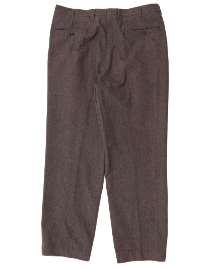 Yves Saint Laurent Mens Straight Suit Trousers W36 L30 Grey Polyester