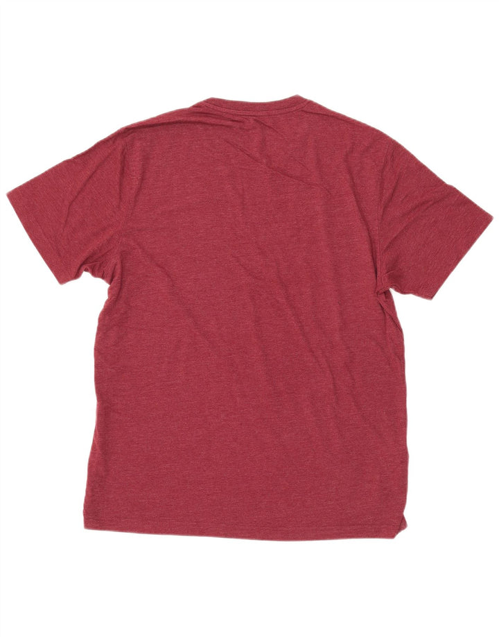 EDDIE BAUER Mens Graphic T-Shirt Top Medium Maroon Cotton