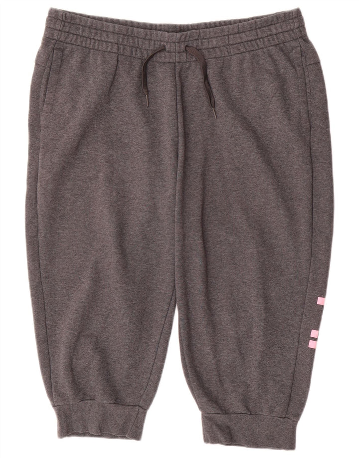 ADIDAS Womens Graphic Bermuda Sport Shorts UK 20/22 XL  Grey