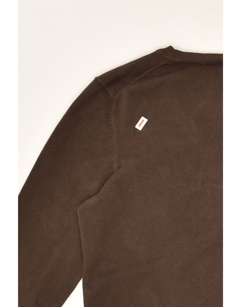 TOMMY HILFIGER Womens V-Neck Jumper Sweater UK 14 Large Brown Cotton | Vintage Tommy Hilfiger | Thrift | Second-Hand Tommy Hilfiger | Used Clothing | Messina Hembry 