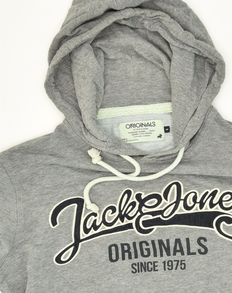 JACK & JONES Mens Graphic Hoodie Jumper Small Grey Cotton | Vintage Jack & Jones | Thrift | Second-Hand Jack & Jones | Used Clothing | Messina Hembry 