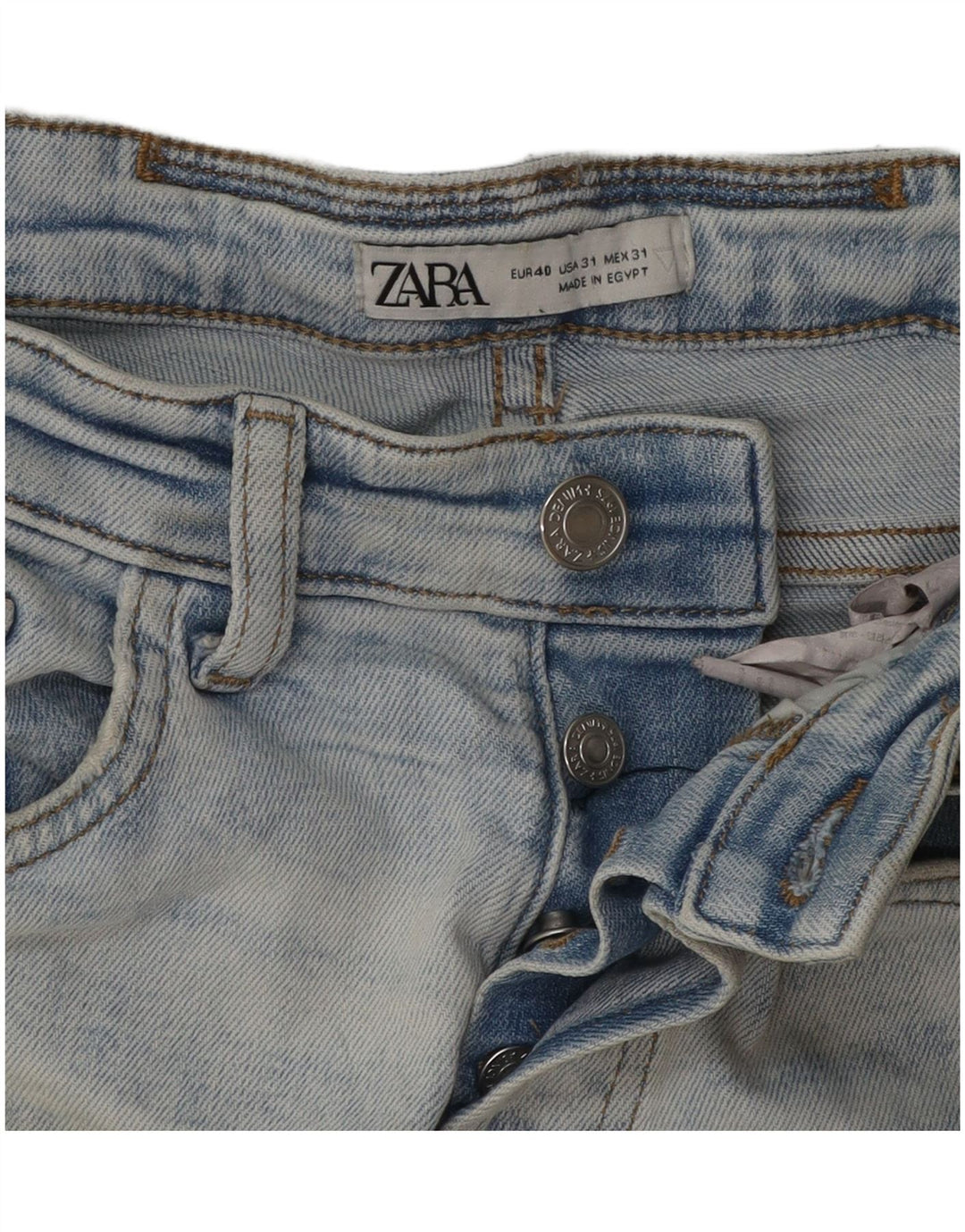 Zara Mens Distressed Skinny Jeans EU 40 Medium W31 L29 Blue