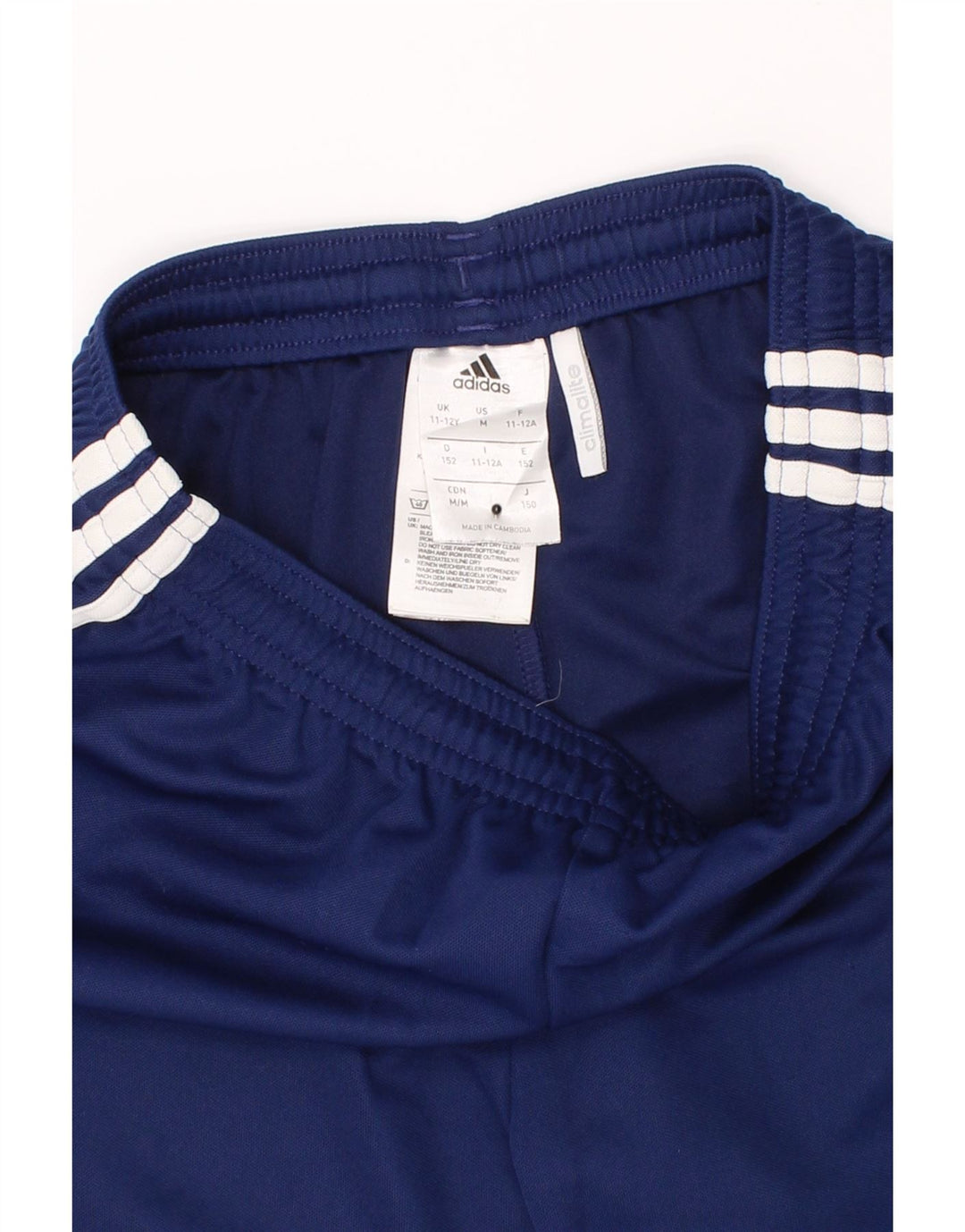 ADIDAS Boys Climalite Sport Shorts 11-12 Years Navy Blue Polyester Vintage Adidas and Second-Hand Adidas from Messina Hembry 