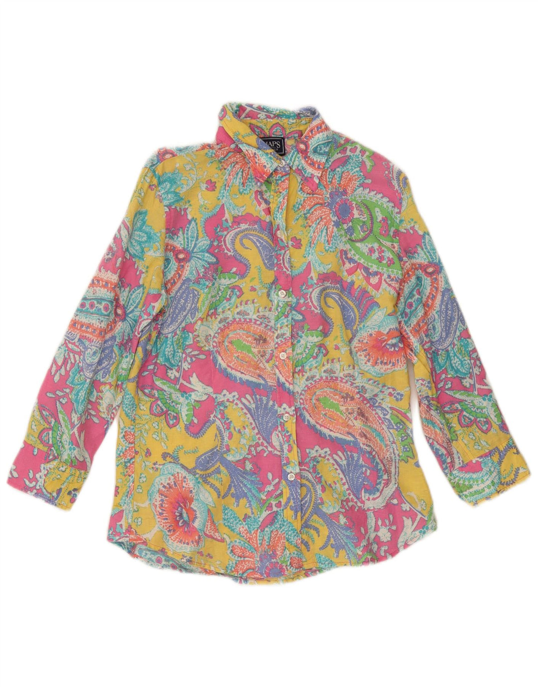 CHAPS Womens 3/4 Sleeve Shirt Blouse UK 10 Small Multicoloured Paisley