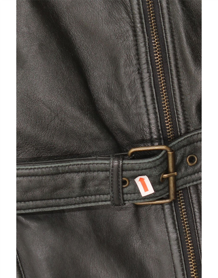 MORENA Womens Leather Jacket EU 40 Medium Black