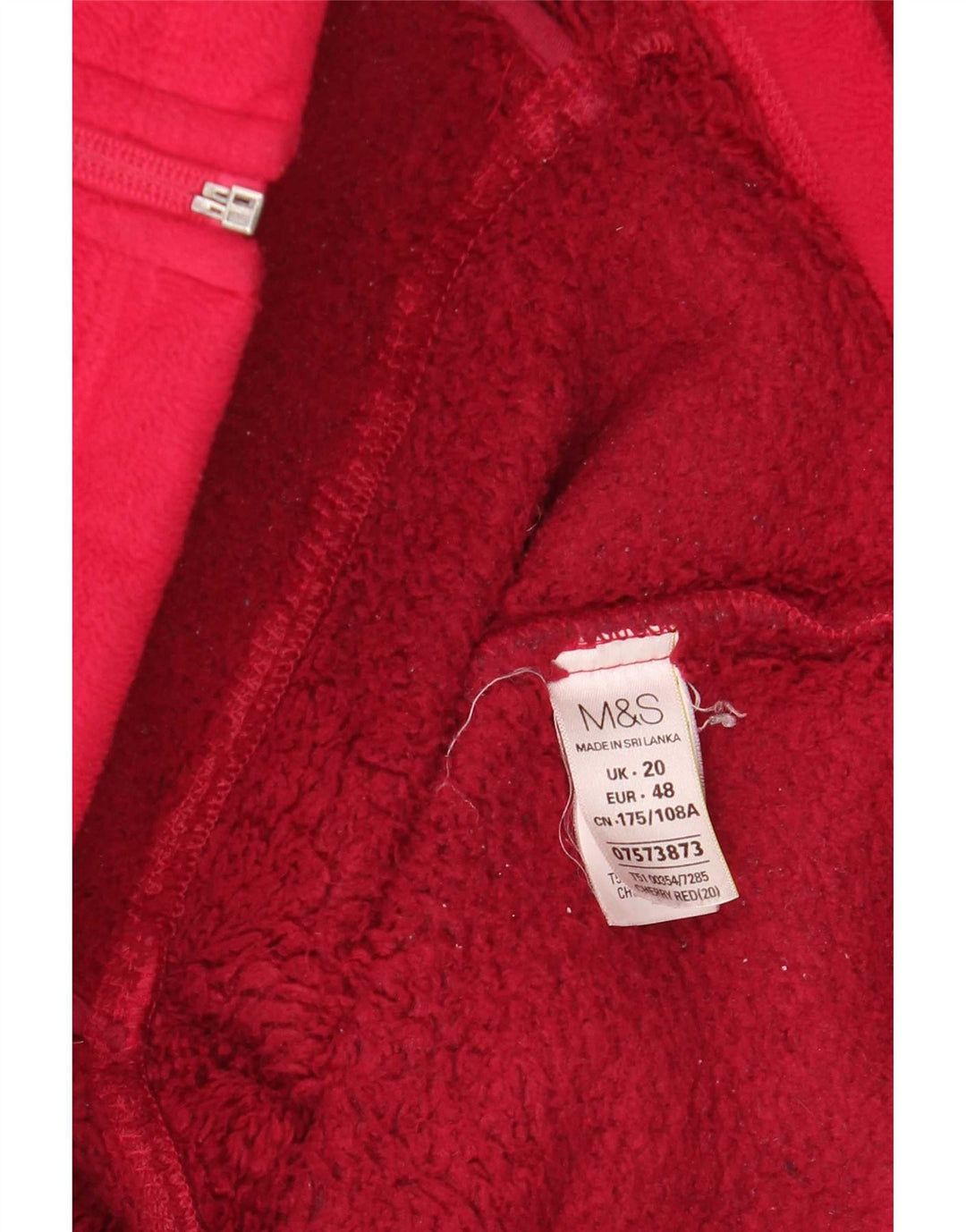 Marks & Spencer Womens Fleece Jacket UK 20 2XL Red Polyester