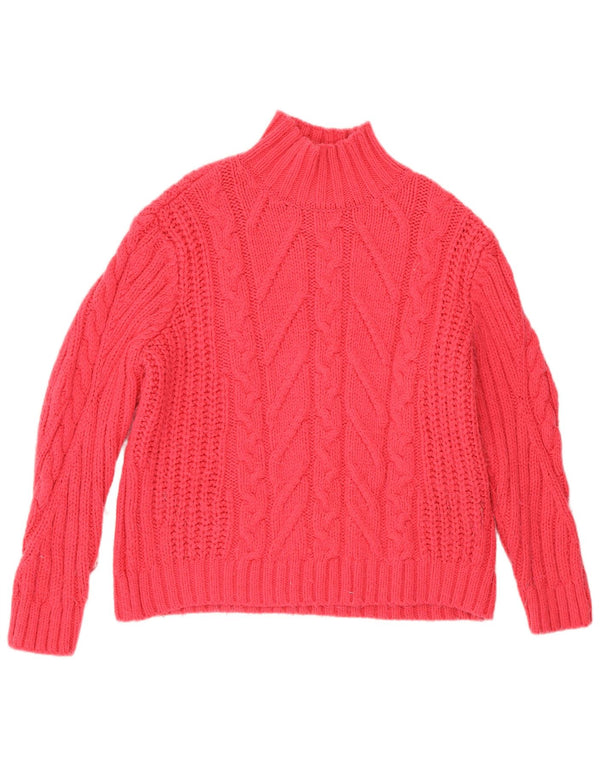 Marks & Spencer Womens Turtle Neck Jumper Sweater UK 12 Medium Pink