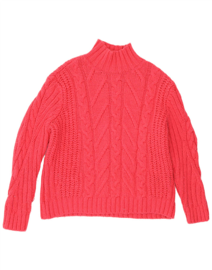 Marks & Spencer Womens Turtle Neck Jumper Sweater UK 12 Medium Pink