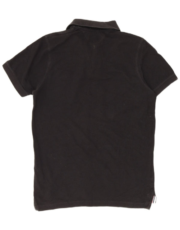Tommy Hilfiger Mens Polo Shirt Small Black Cotton