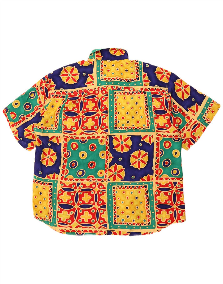 Cavori Mens Short Sleeve Shirt Size 43/44 XL Multicoloured Patchwork