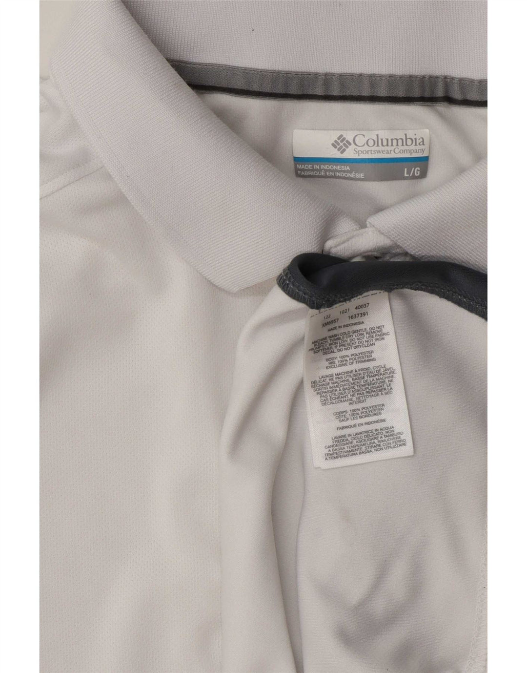 Columbia Mens Polo Shirt Large White Colourblock Polyester