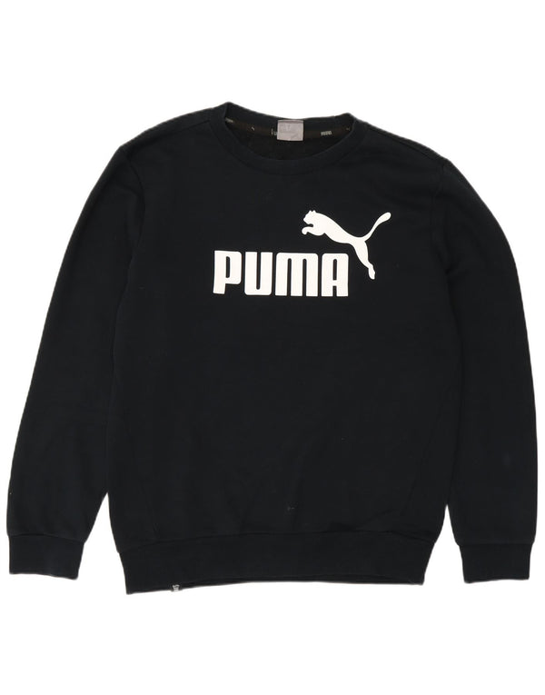 Puma Mens Graphic Sweatshirt Jumper Small Black Cotton Sports