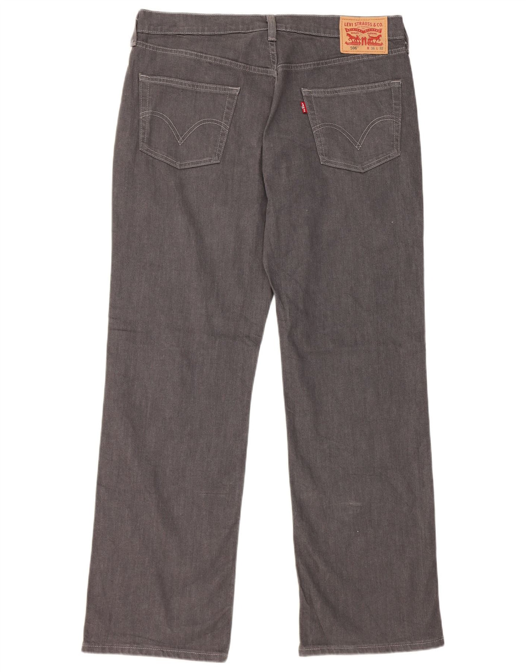 Levi's Mens 506 Straight Jeans W36 L32 Grey Cotton