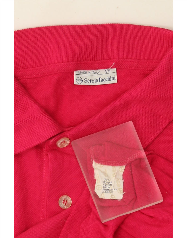 Sergio Tacchini Mens Polo Shirt Large Pink Cotton