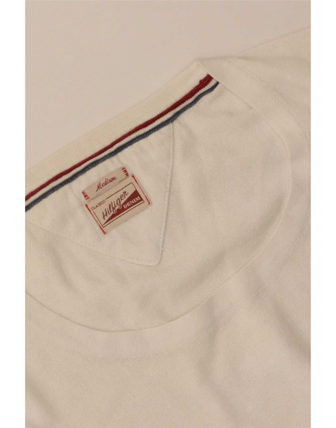 Tommy Hilfiger Womens Boat Neck Jumper Sweater UK 12 Medium White