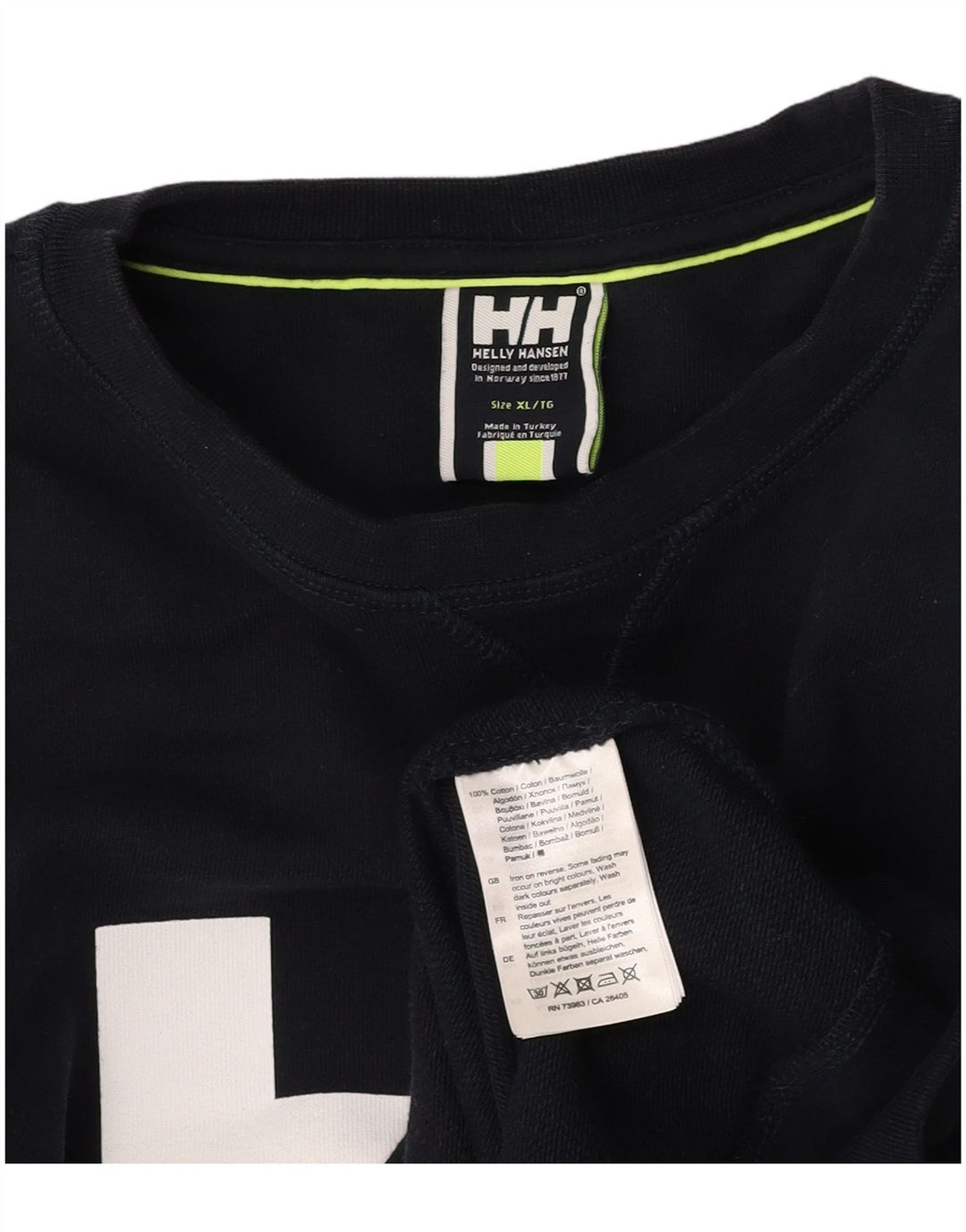 HELLY HANSEN Mens Graphic Sweatshirt Jumper XL Navy Blue Cotton