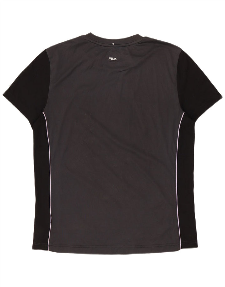 FILA Mens T-Shirt Top IT 48 Medium Grey Colourblock Polyester