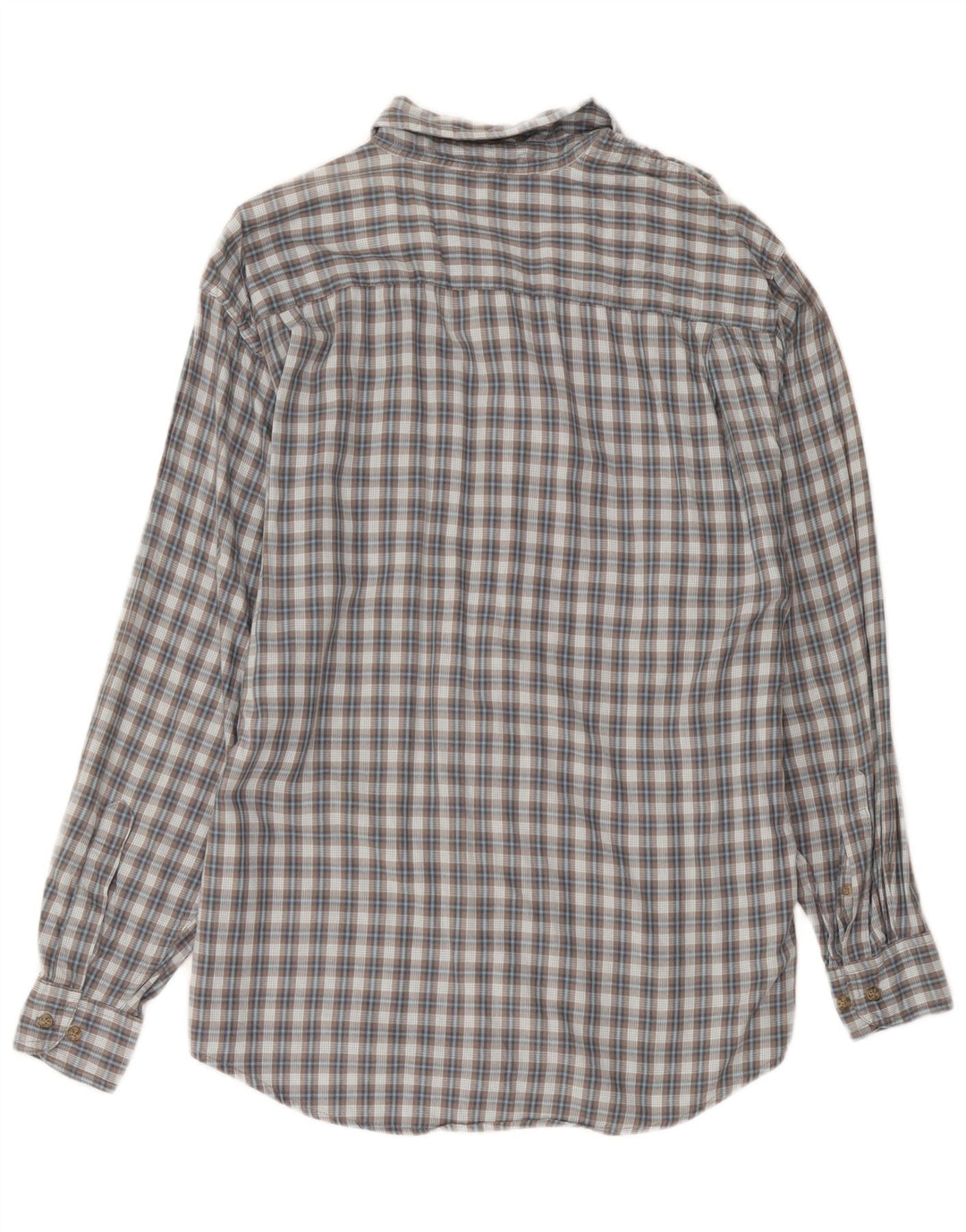 Wrangler Mens Shirt Large Grey Check Cotton