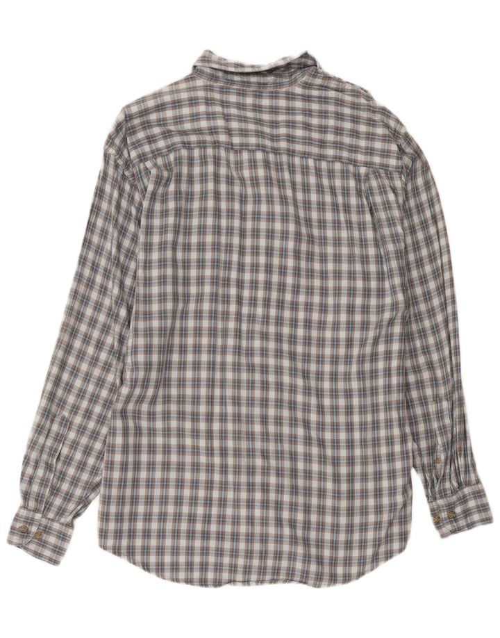 Wrangler Mens Shirt Large Grey Check Cotton