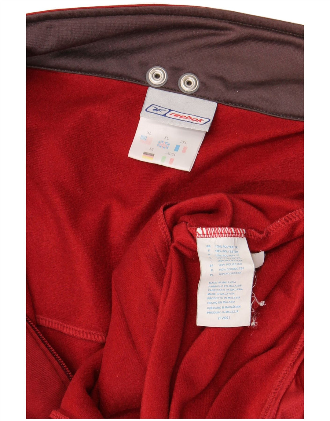 Reebok Mens Tracksuit Top Jacket XL Red Polyester