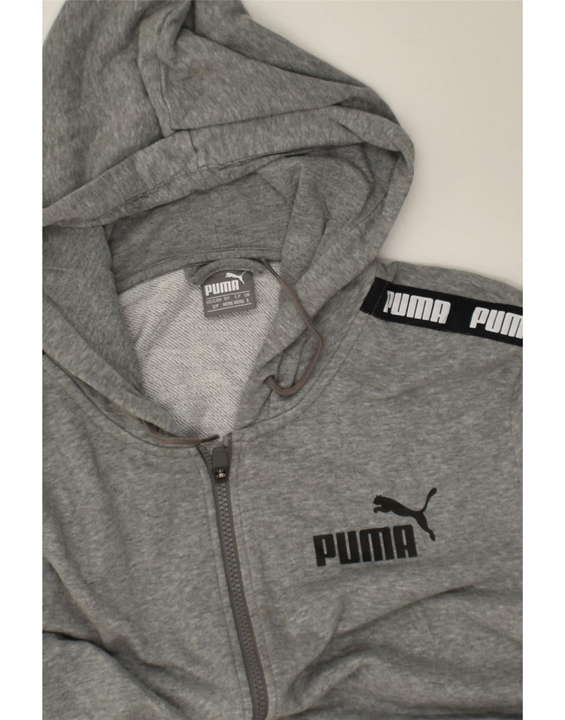 PUMA Mens Zip Hoodie Sweater Small Grey Cotton | Vintage Puma | Thrift | Second-Hand Puma | Used Clothing | Messina Hembry 