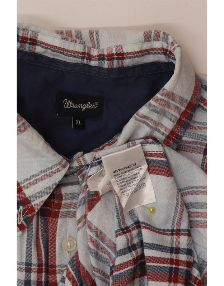 Wrangler Mens Shirt XL Blue Check Cotton