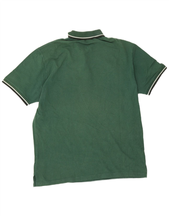 Fred Perry Mens Polo Shirt XL Green Striped Cotton