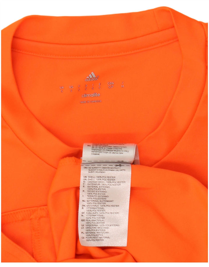Adidas Mens Climalite T-Shirt Top Small Orange Polyester