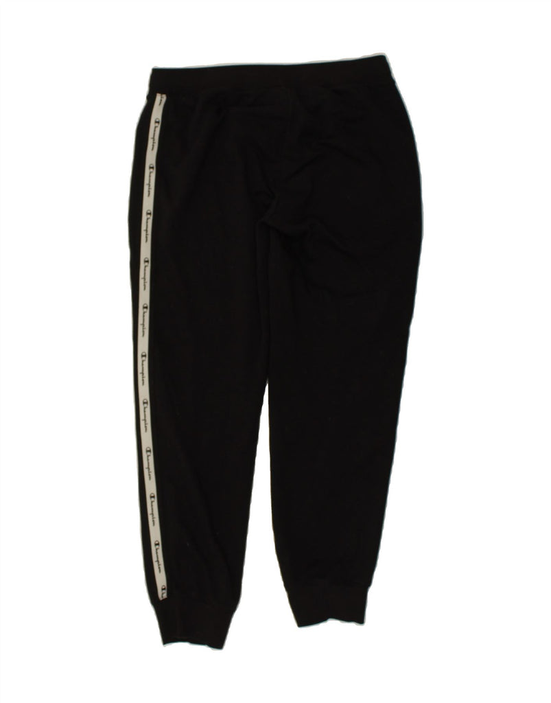 CHAMPION Mens Graphic Tracksuit Trousers Joggers 2XL Black Polyester | Vintage Champion | Thrift | Second-Hand Champion | Used Clothing | Messina Hembry 