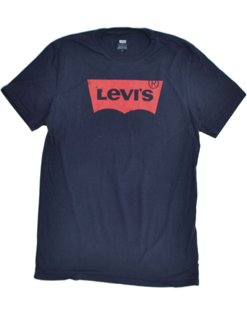 LEVI'S Mens Graphic T-Shirt Top Medium Navy Blue Cotton | Vintage Levi's | Thrift | Second-Hand Levi's | Used Clothing | Messina Hembry 